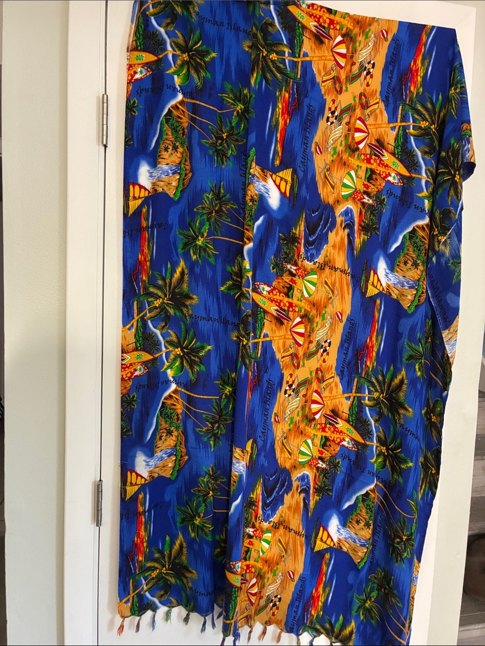 Vibrant Blue Tropical Sarong Wrap - Unbranded